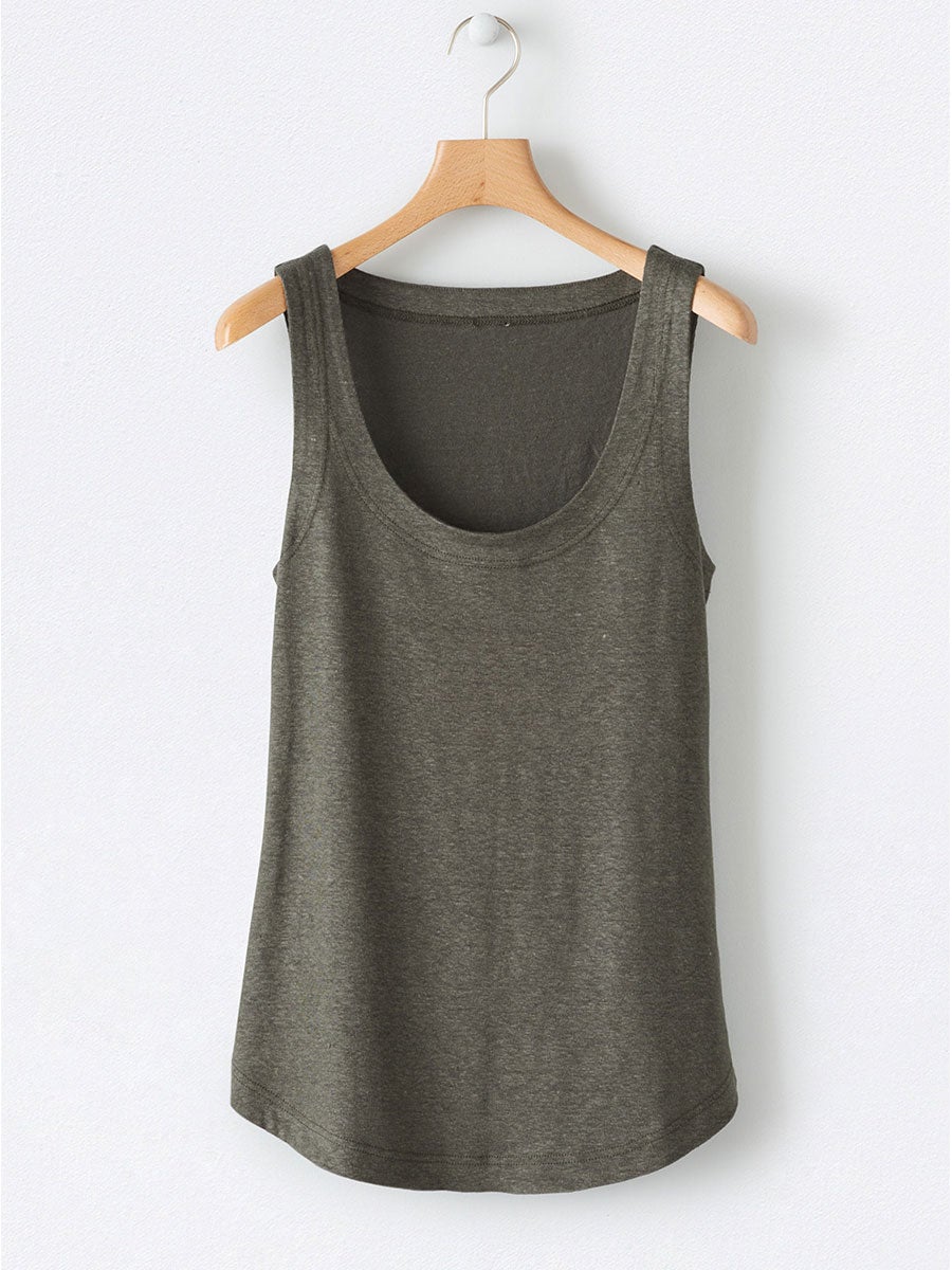 Comfysol Solid Square Neck Casual Tank Tops