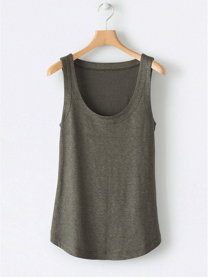 Comfysol Solid Square Neck Casual Tank Tops
