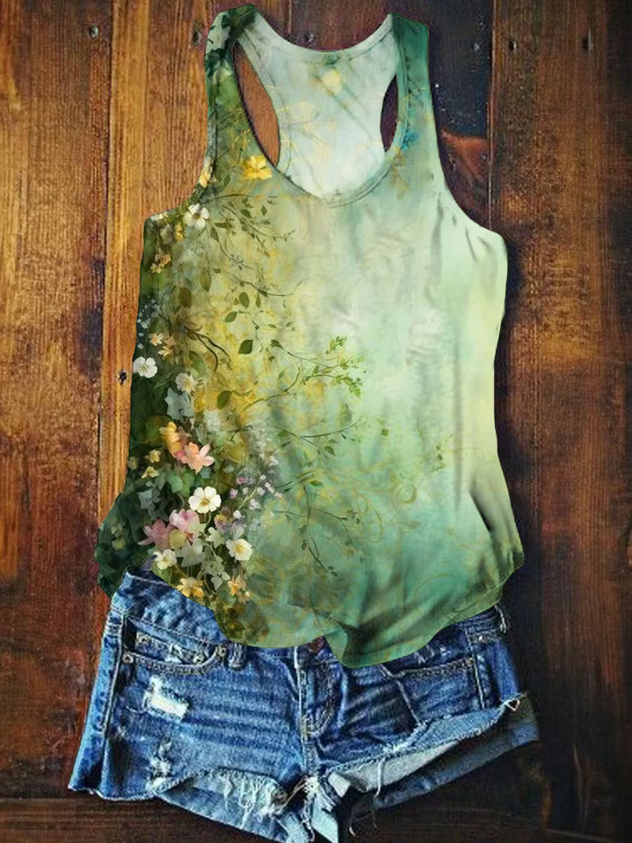 Women's Floral Art Print Tank Top