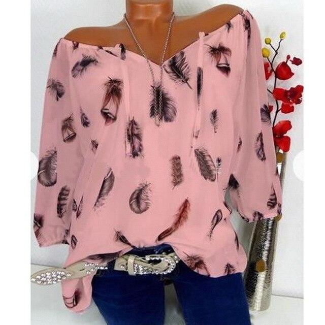 Comfysol Vintage Long Sleeve Off Shoulder Casual Blouse