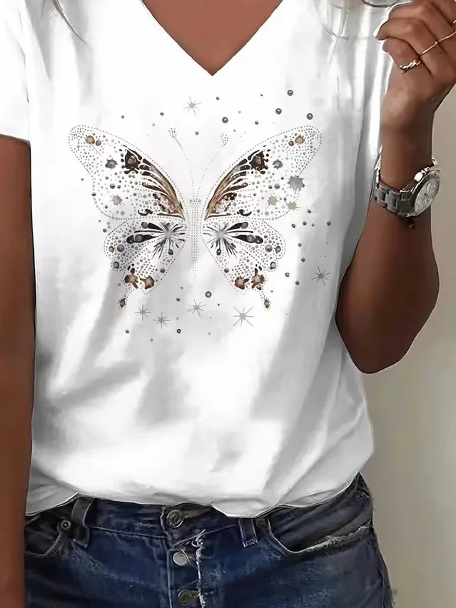 Classic Butterfly V-Neck T-Shirt