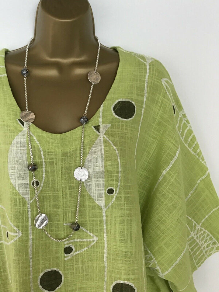 Comfysol Half Sleeve Casual Fish Print Blouse