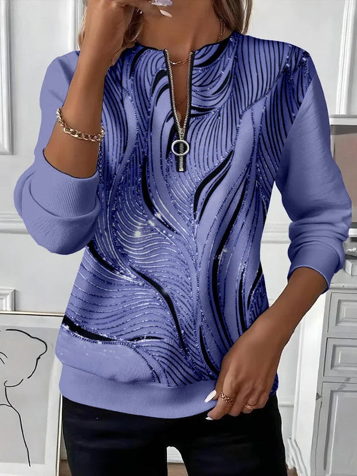 Women Abstract Crew Neck Printing Casual Spring/Fall Long Sleeve Sweatshirt