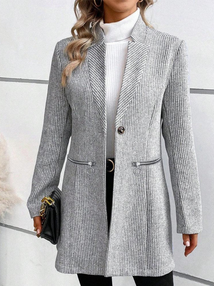 Comfysol Grey Plain Pocket Long Sleeve Outerwear