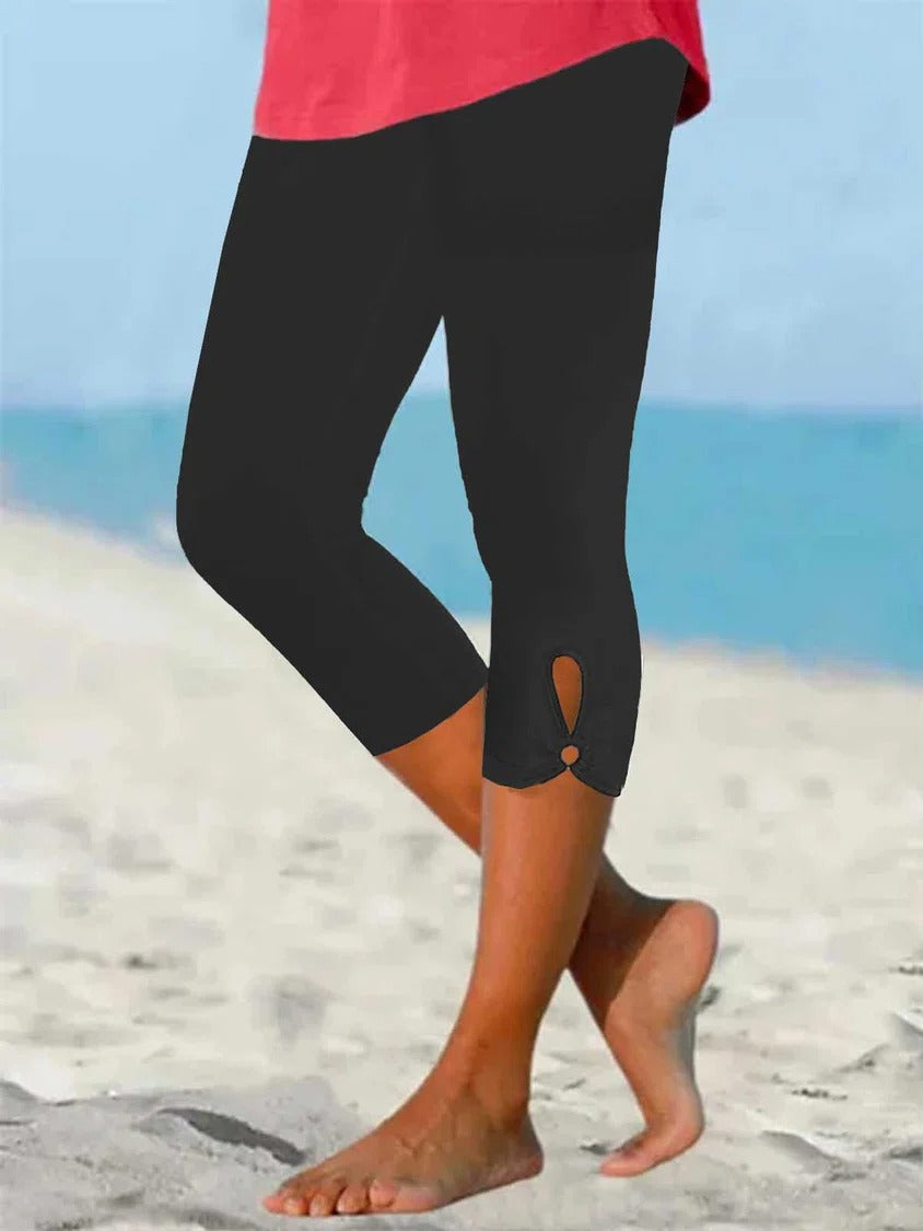 Comfysol Black Casual Solid High Stretch Leggings