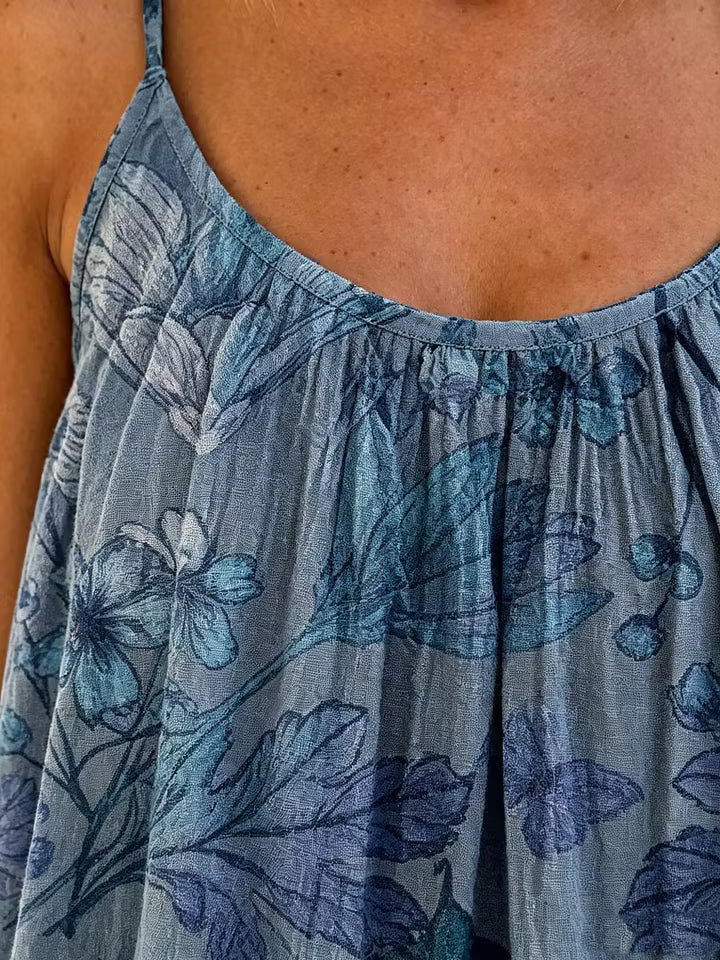 Women's Floral Watercolor Print Spaghetti Strap Camisole Top