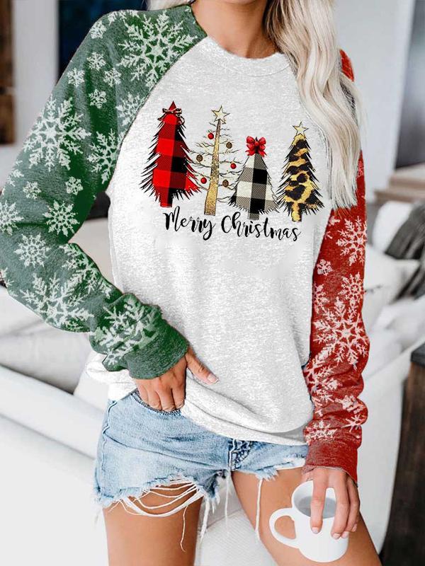 Comfysol Women's Merry Christmas Print Sweatshirt