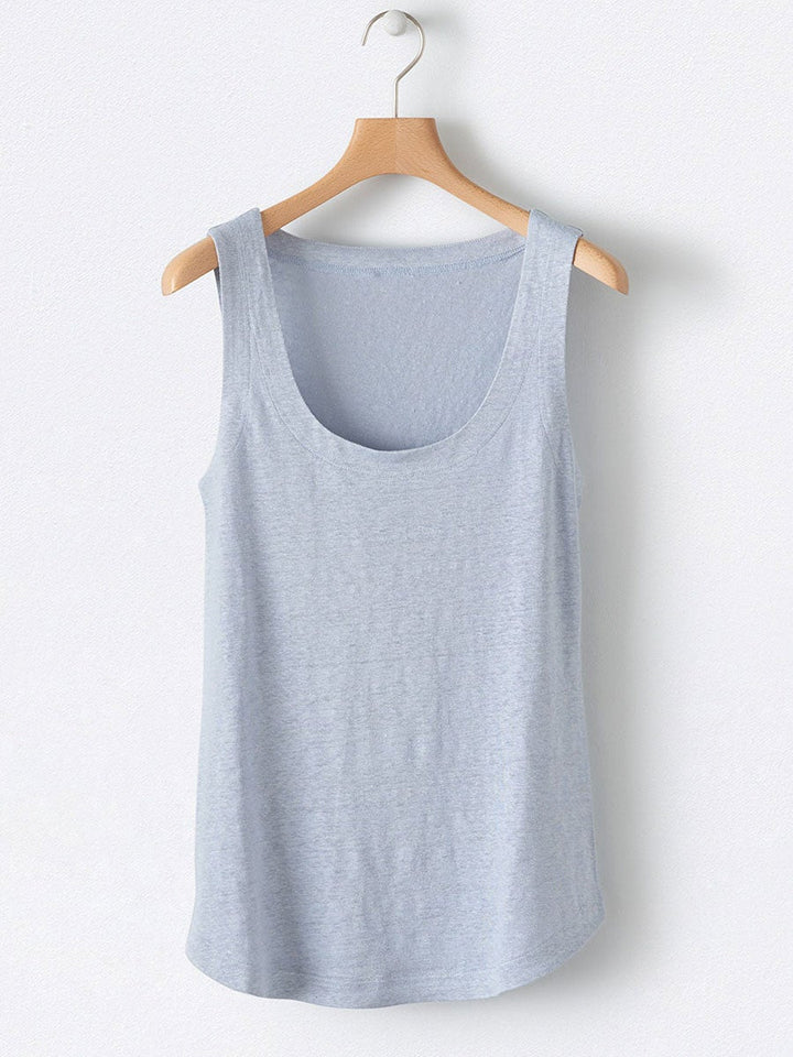 Comfysol Solid Square Neck Casual Tank Tops