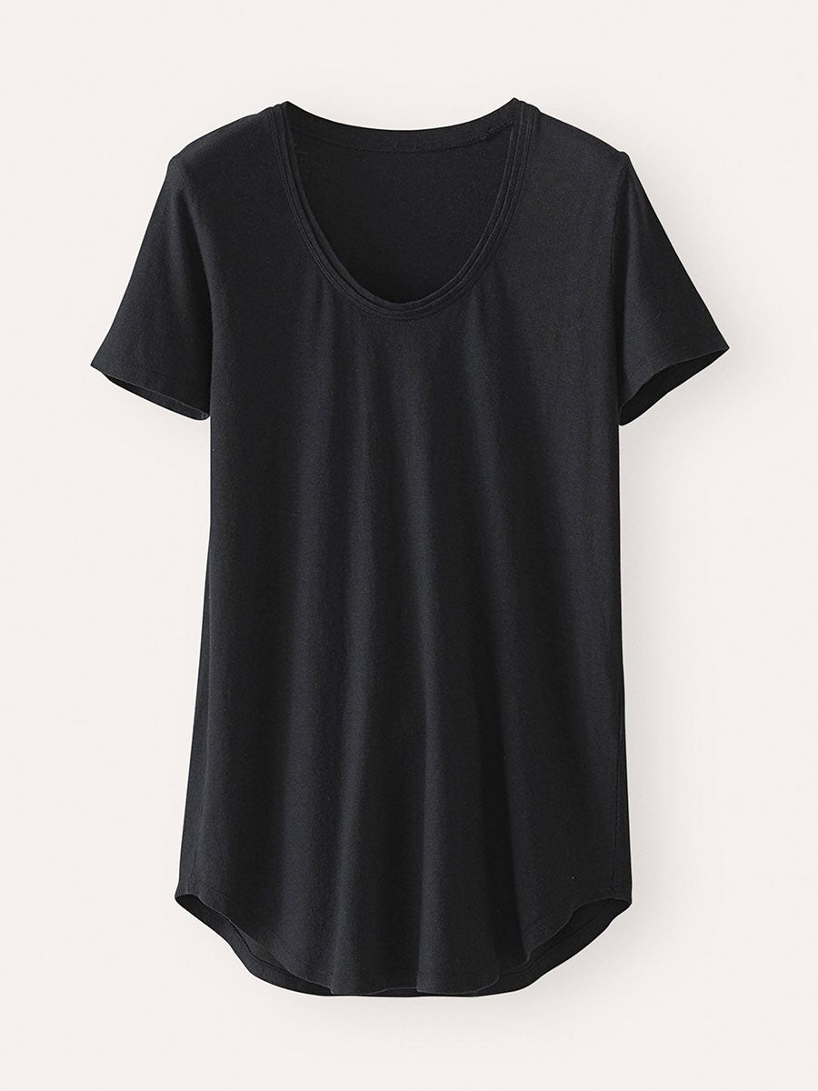 Comfysol Solid Color Round Neck Casual Blouse