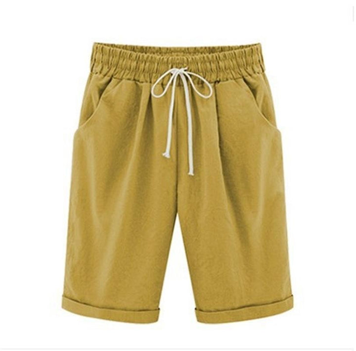 Comfysol Women's Casual Vacation Loose Cotton Shorts with Pockets
