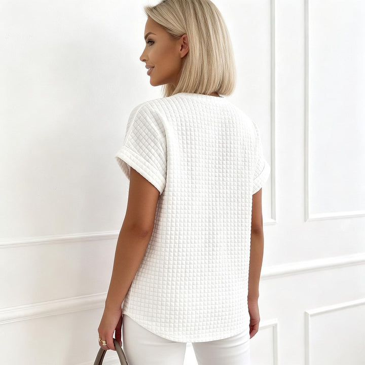 Basic Plain White Short Sleeve Top