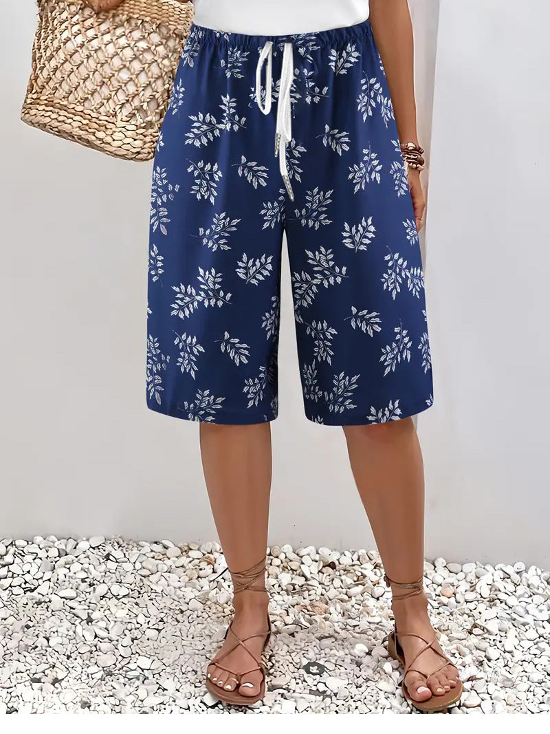 Women Floral Fifth Pants Pant Casual Summer Trousers
