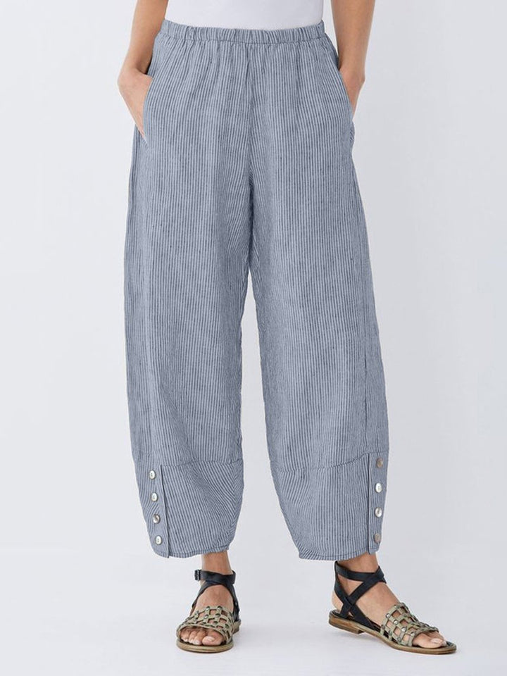 Comfysol Casual Striped Pockets Pants