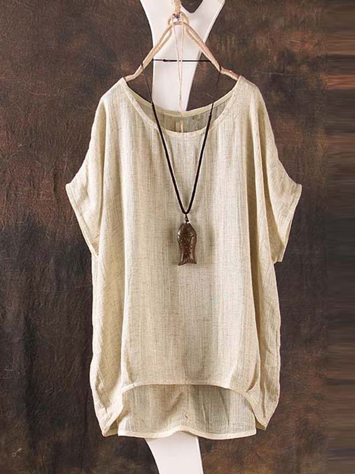Comfysol Crew Neck Short Sleeve Bamboo Fiber Blouse