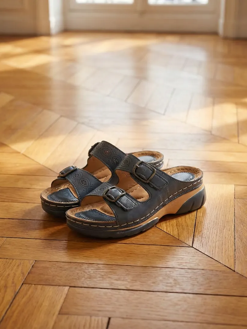 Wide-Fit Platform Slide Sandals