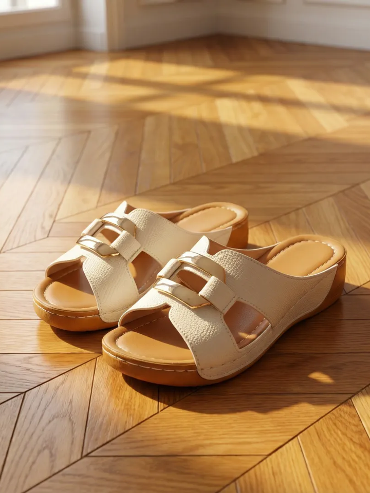 Wide-Fit Platform Slide Sandals