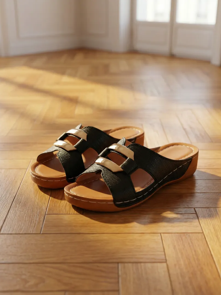 Wide-Fit Platform Slide Sandals