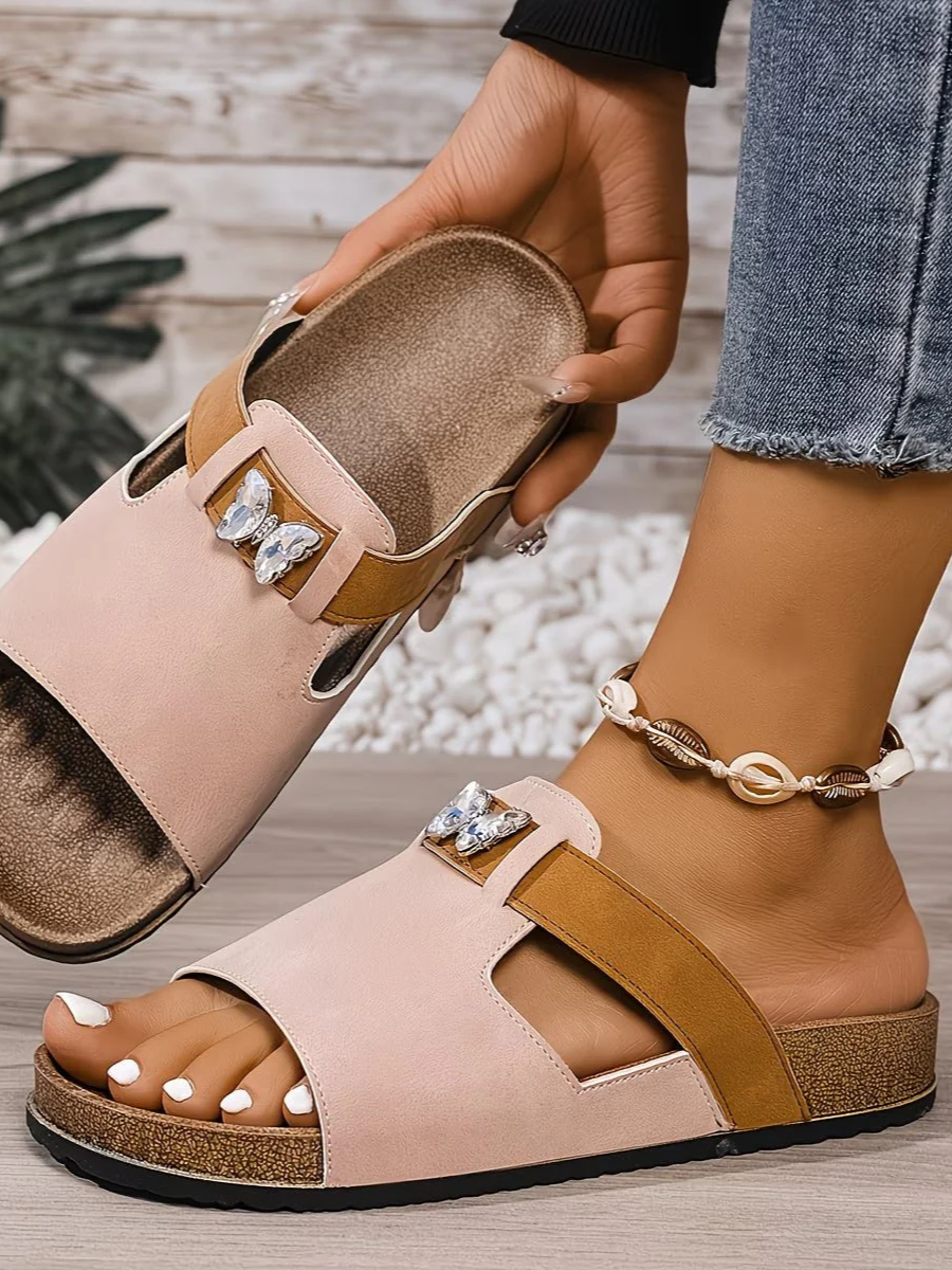 Platform Sandals with Decorative Buckle