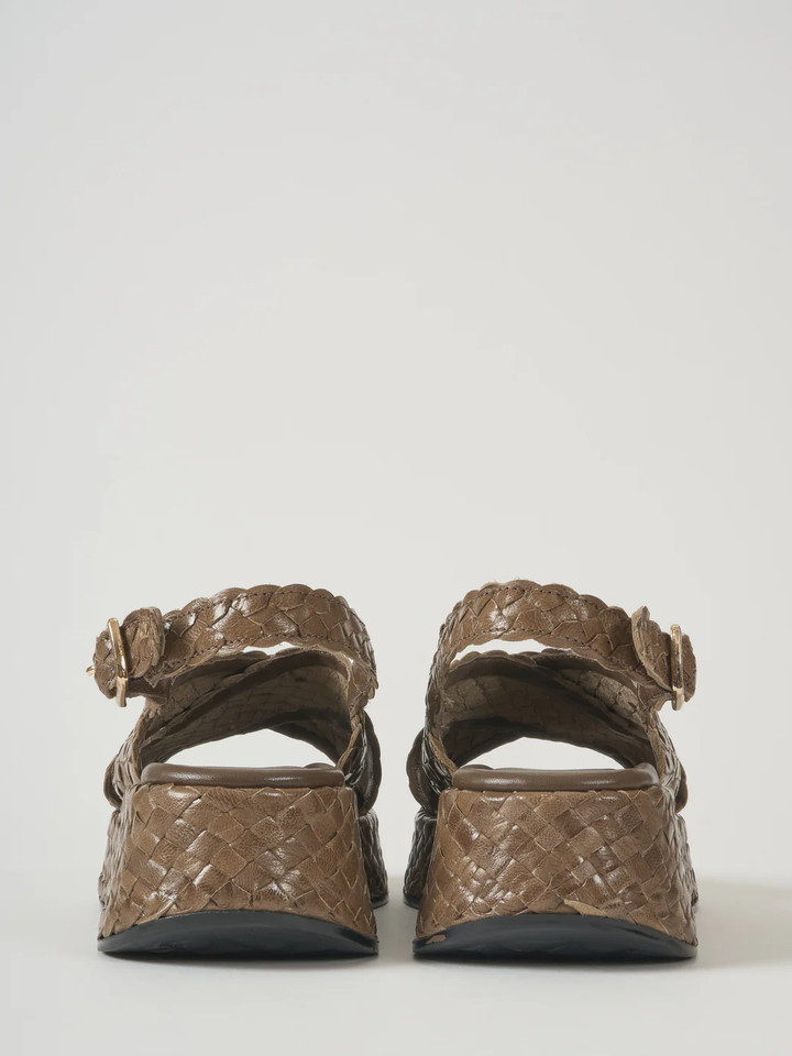 Smoke Trenzado Platform Sandals by Pons Quintana