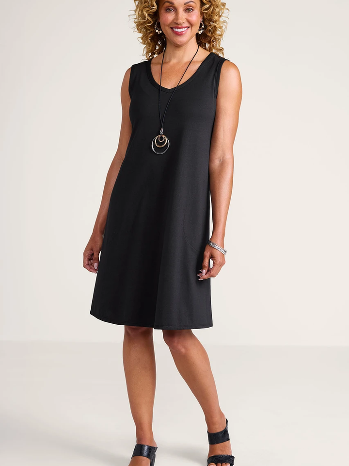 Elegant Sleeveless Tank Dress – Relaxed Fit Casual Summer Midi Dress