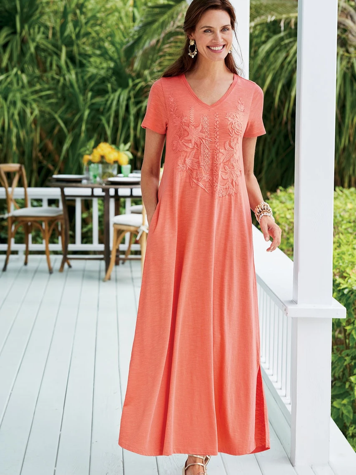Elegant Paloma Maxi Dress – Flowy Feminine Vacation Dress