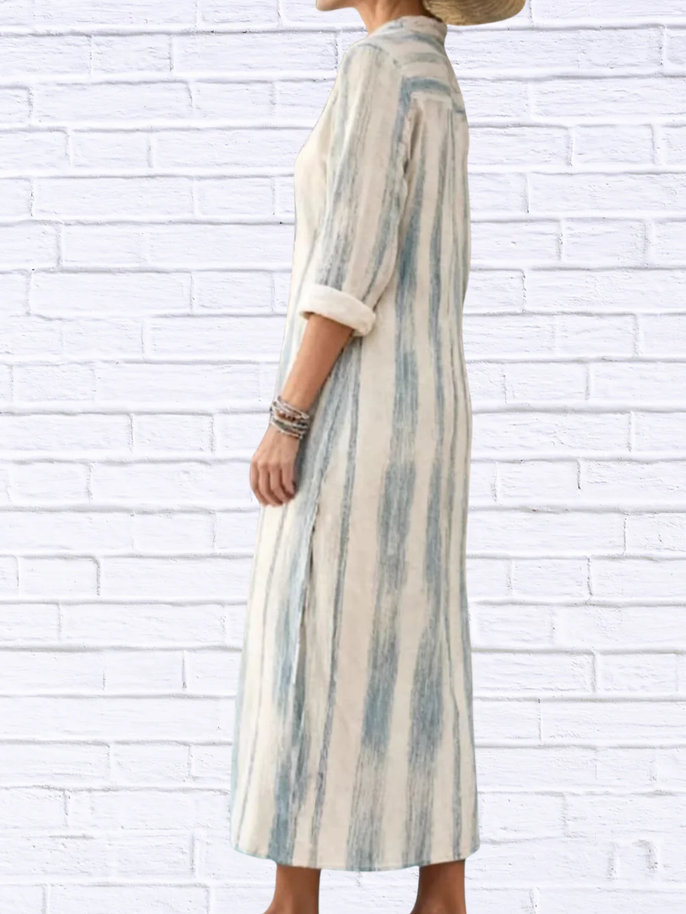 Classic Striped Button-Down Midi Dress – Elegant Casual Shirt Dress  Alternative Titles