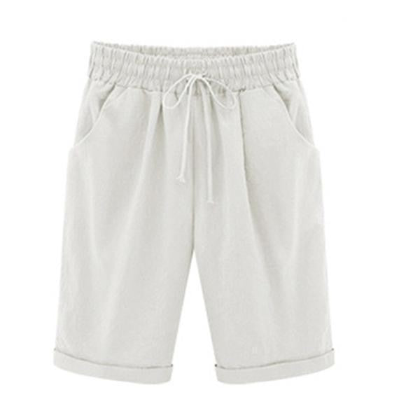 Comfysol Women's Casual Vacation Loose Cotton Shorts with Pockets