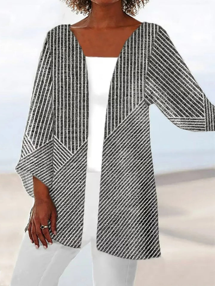 Comfysol Stripe Basic Loose Kimono