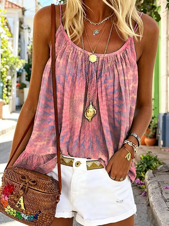 Women's Tie-Dye Print Spaghetti Strap Camisole Top