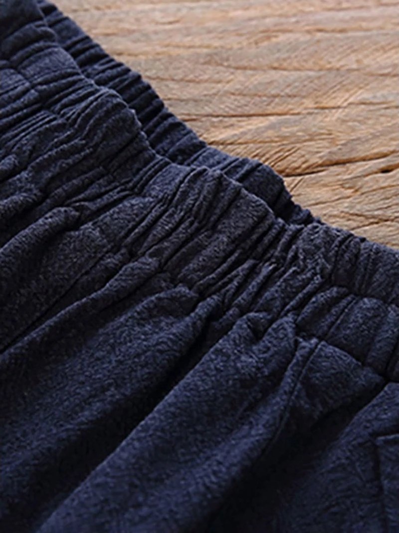 Comfysol Solid Color Pockets Casual Pants