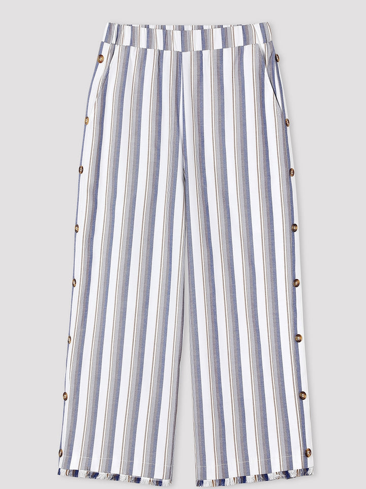 Comfysol Stripe Casual Button Pants