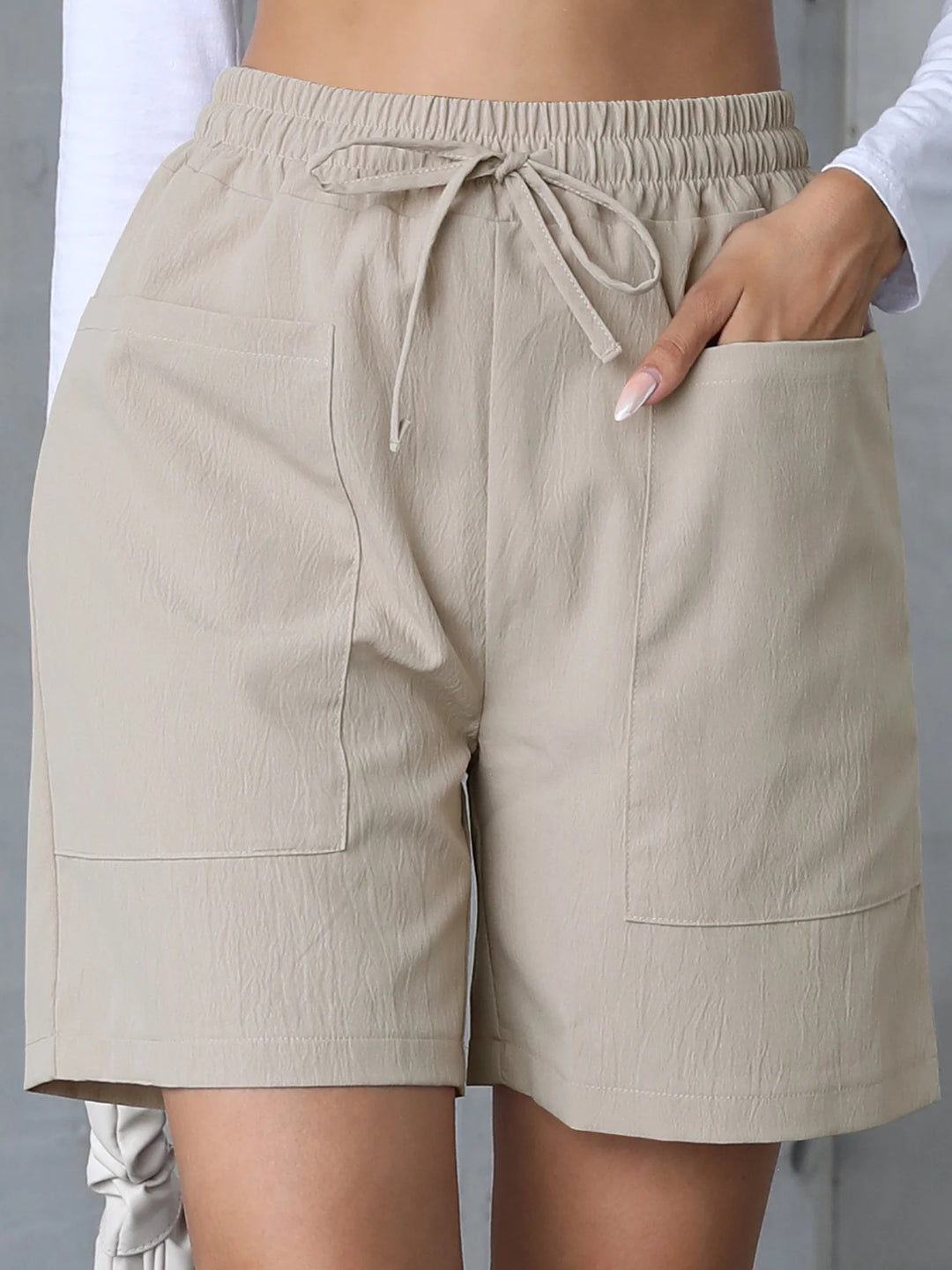 Women Plain Fifth Pants Straight Pants Casual Summer Shorts