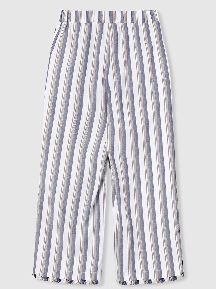 Comfysol Stripe Casual Button Pants