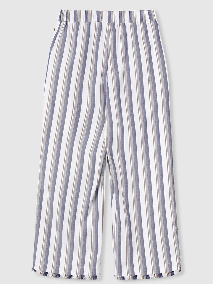 Comfysol Stripe Casual Button Pants