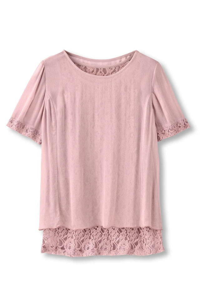 Chiffon SS Tunic And Lace Tank
