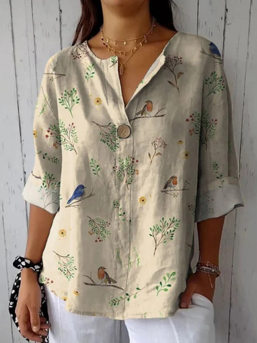 Comfysol Vintage Printed Blouse
