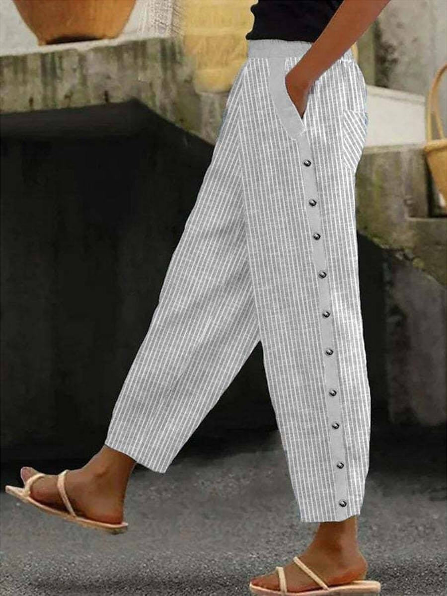 Comfysol Stripe Casual Loose Pants with Pockets