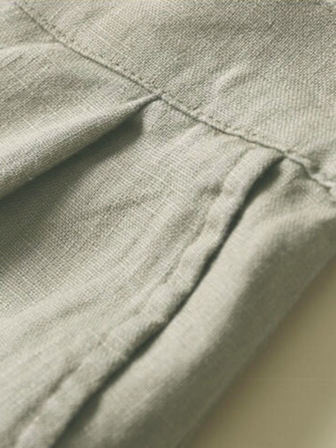 Comfysol Solid Pockets Elastic Cotton Casual Straight Pants