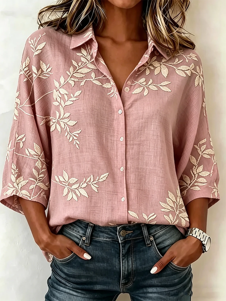 Loose Vintage Cotton And Linen Blouse