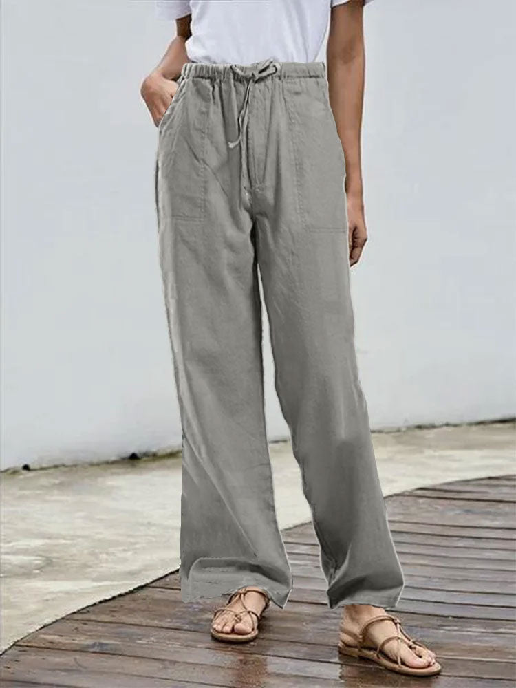 Comfysol Gray Casual Daily Solid Pants