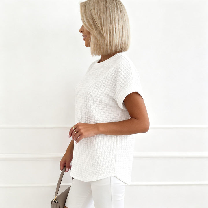 Basic Plain White Short Sleeve Top