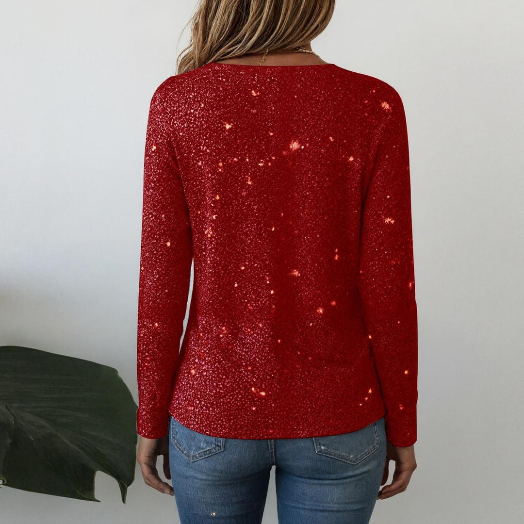 Gorgeous V-Neck Sequined Top