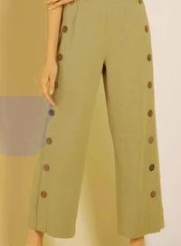 Comfysol Solid Color Casual Loose Wide Leg Buttoned Pants