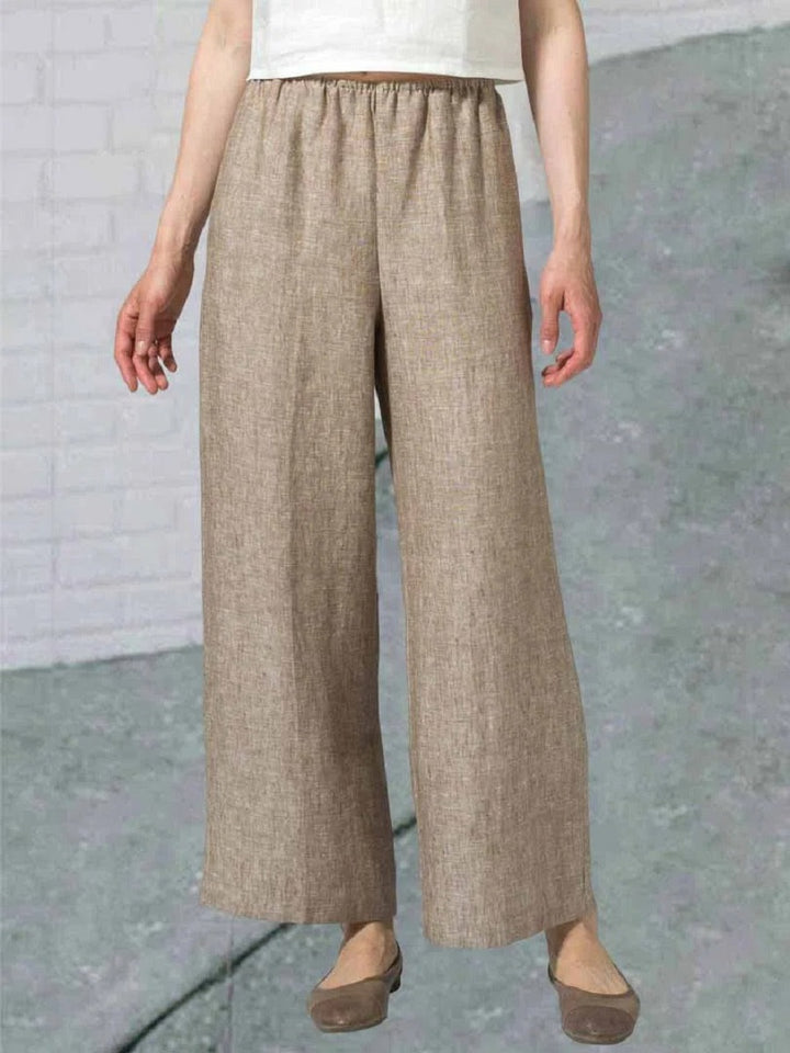 Comfysol Apricot Casual Plain Regular Pants