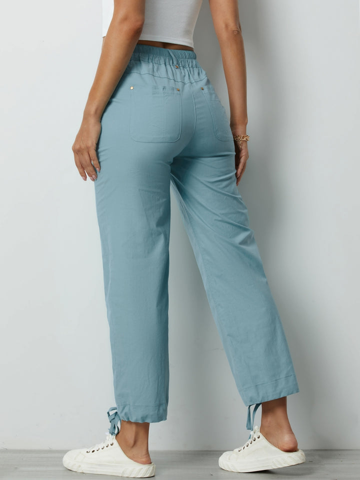 Comfysol Casual Solid Color Summer Pants With Pockets