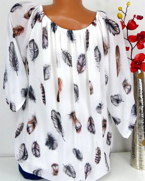 Comfysol Vintage Long Sleeve Off Shoulder Casual Blouse