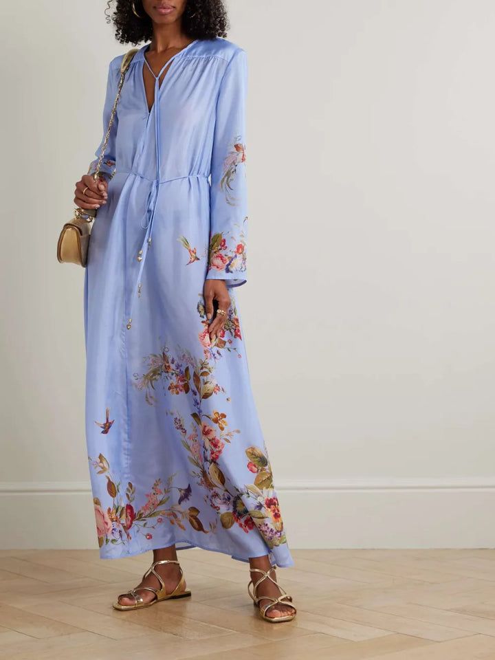 Relaxed Floral Midi Dress – Boho Casual Summer Dress for Women
