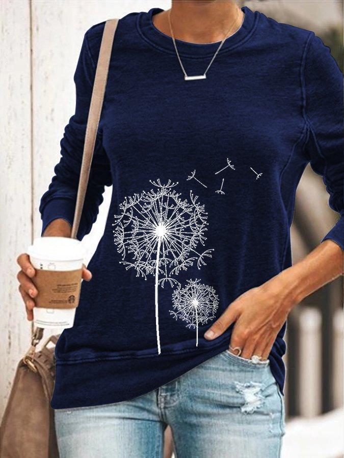 Comfysol Long Sleeve Casual Shift Plant T-shirt