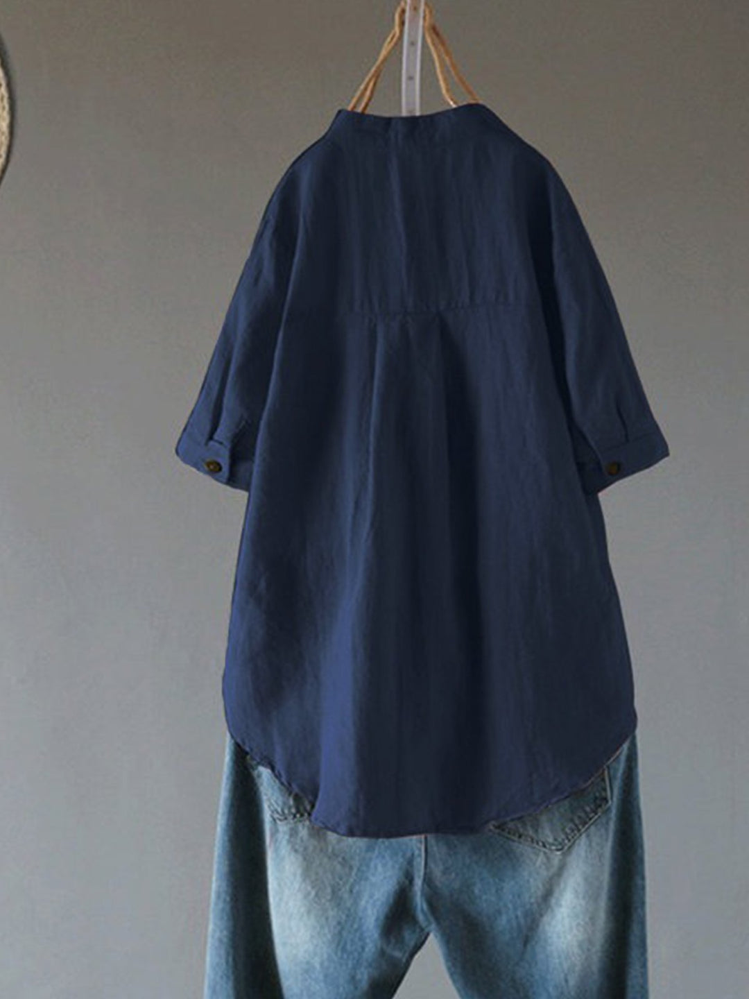 Comfysol Casual Buttons V Neck Short Sleeve Blouse