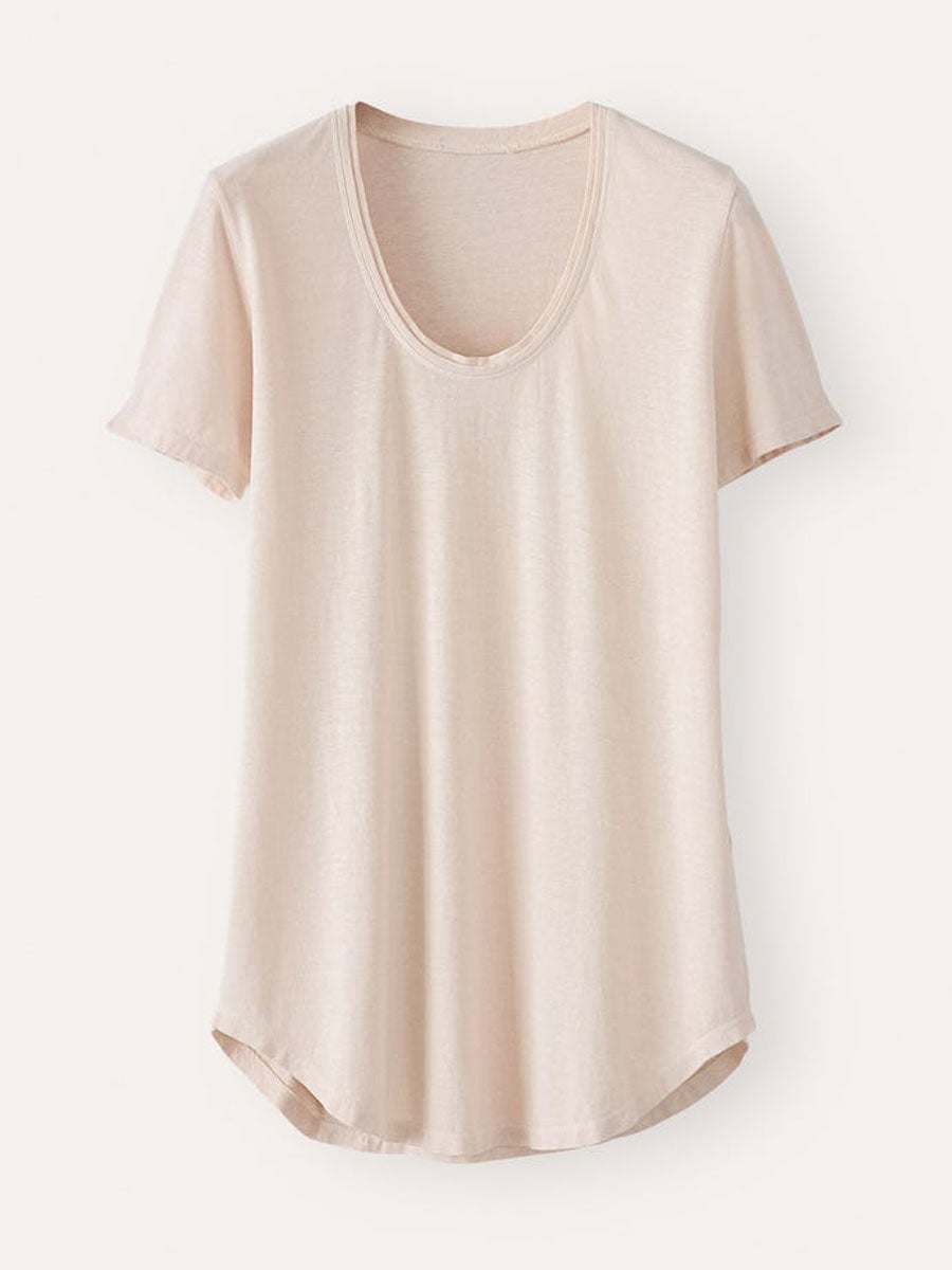 Comfysol Solid Color Round Neck Casual Blouse